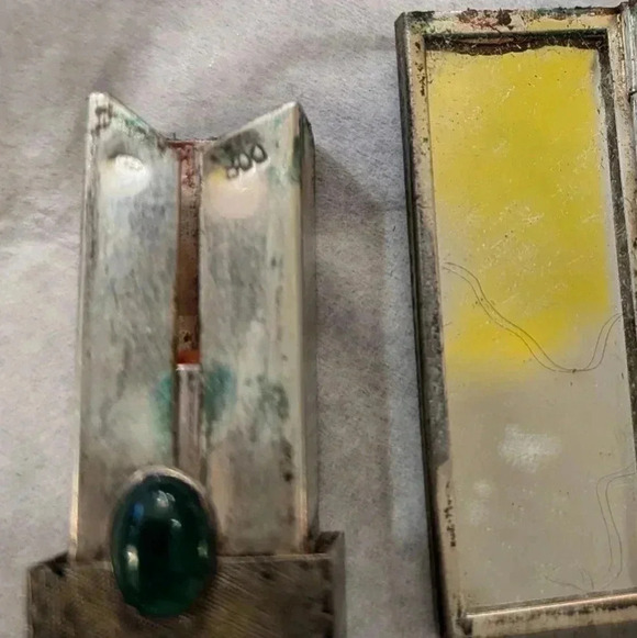 Italian  Silver purse mirror - Picture 10 of 12